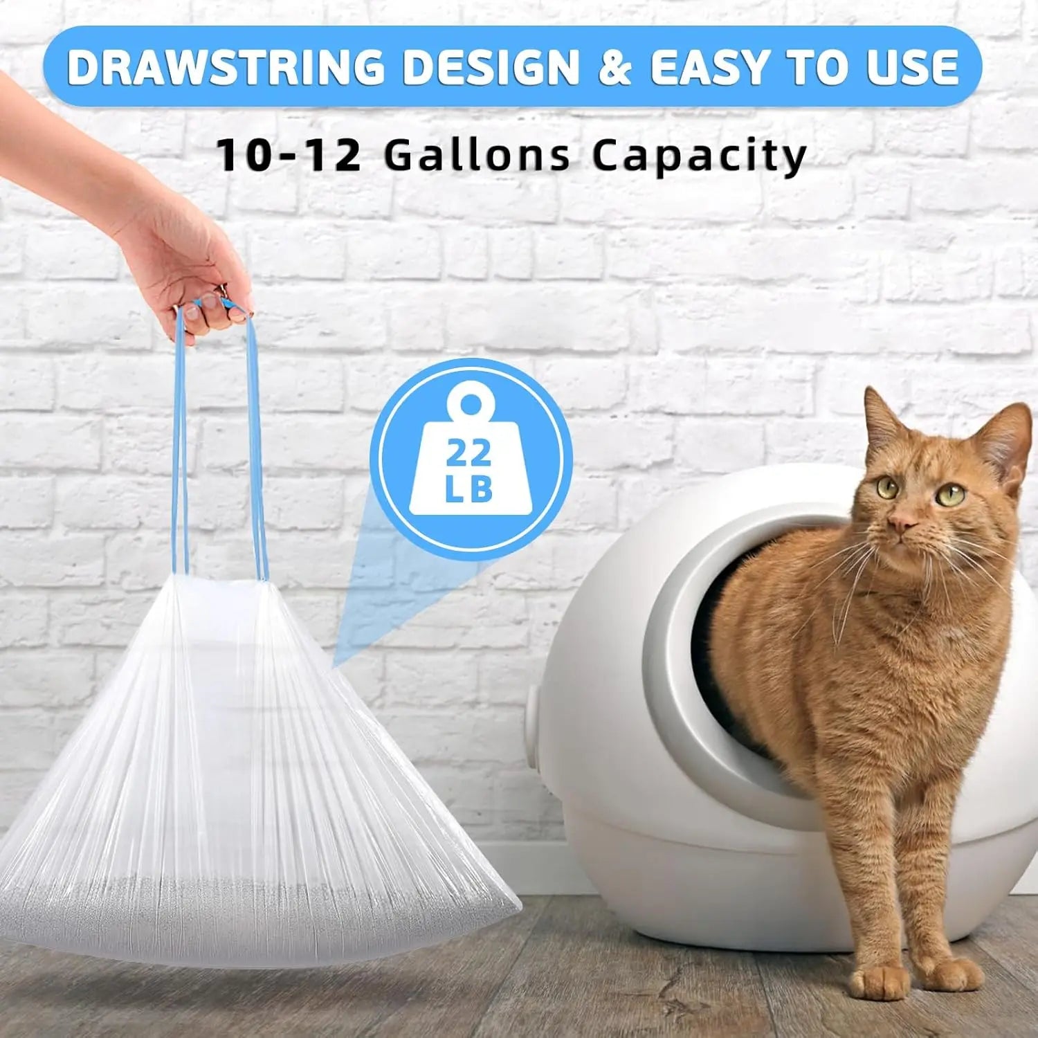 6 Rolls Pet Poop Bags for Neakasa M1 Smart Cat Toilet Cat Litter Box Garbage Bag Drawstring Thickened Storage Cat Poop Bags