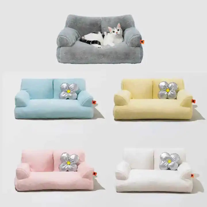 Luxury Fluffy Soft Kitten House Cat Nest Pet Articles Bed Sofa Furniture Dogs Cats Basket Kennel House Cat Products
