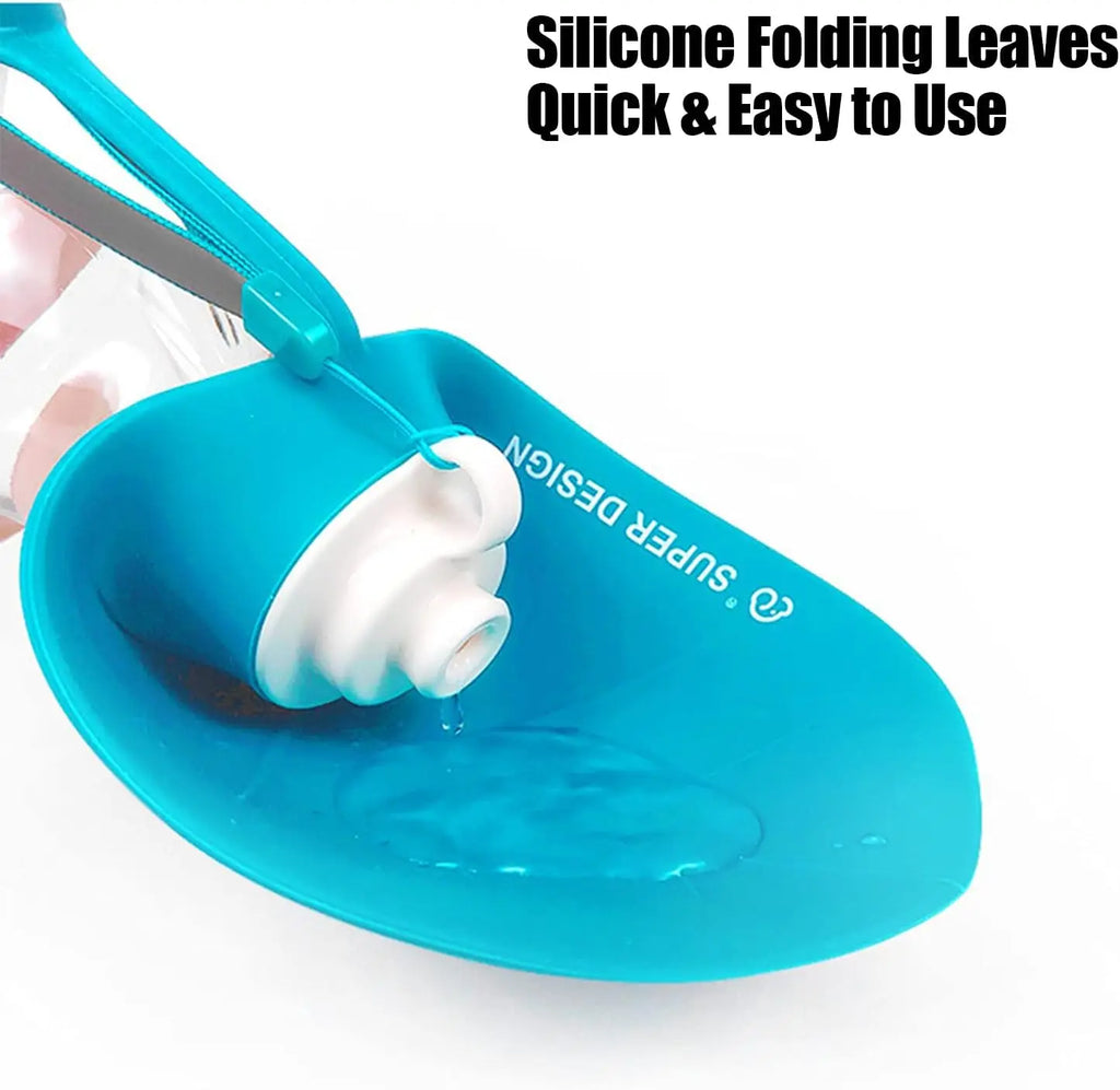 Silicone Portable Dog Travel Bottle Pet Water Dispenser Dog Water Cup Pet Leaf Bottle for Pets on Walks Hike Journeys Car Rides