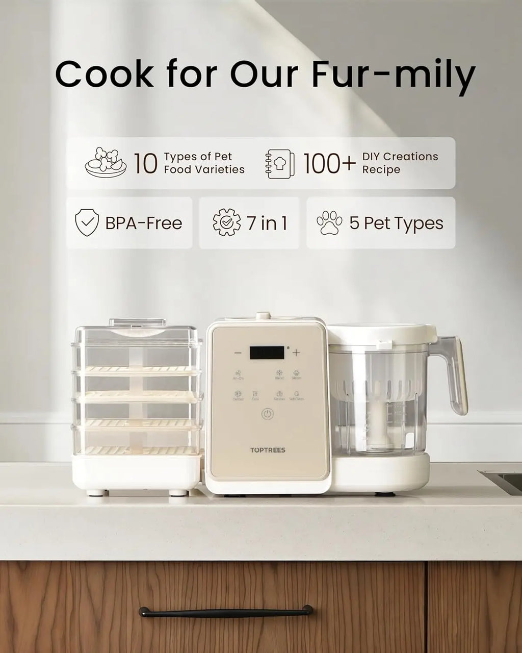 EU Plug Pet Treats Maker 10 Types of Homemade Fresh Treats & Foods for Dogs Cats & Small Pet Feeder DIY Pet Cooking Feeder
