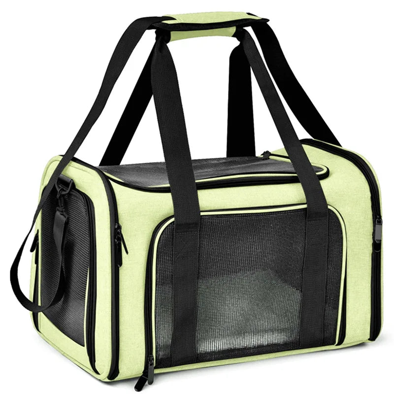 Eco-Friendly Oxford Solid Pattern Zipper Closure Airline Approved Small Dog Carrier Soft Sided Collapsible Puppy Dog Travel Bag