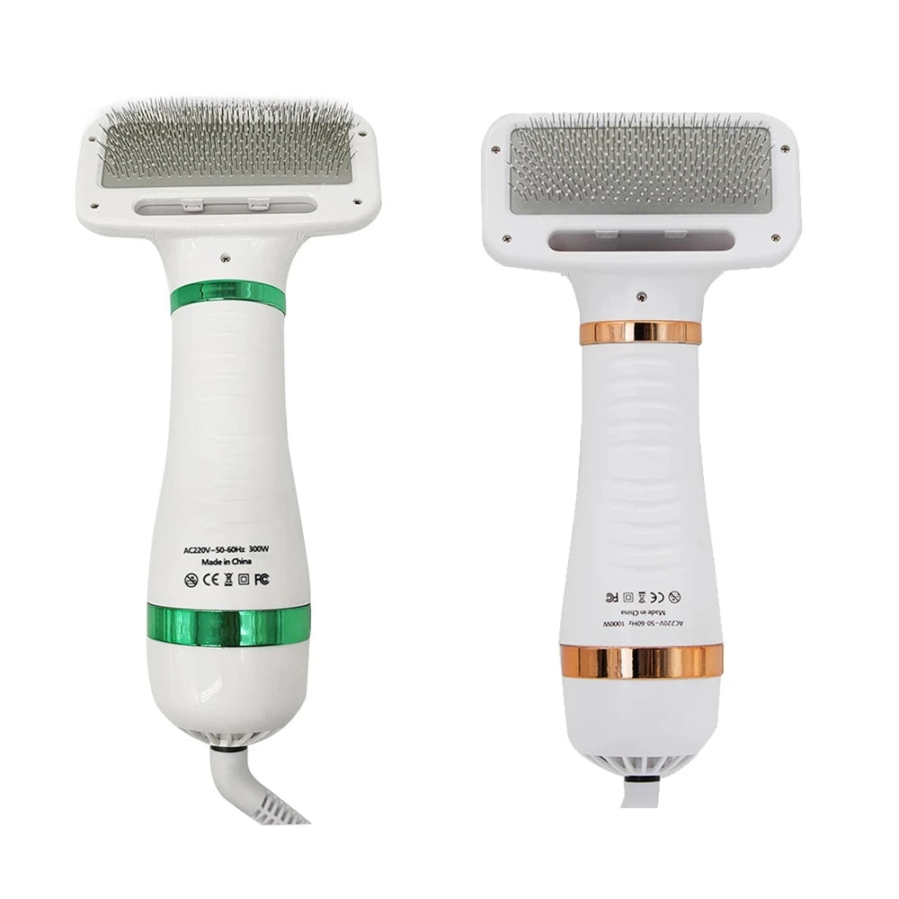 2-in-1 Portable Pet Dog Hair Dryer Comb Dog Brush Durable Safe Gentle Hand Dryers Steel Wire with Protection for Cats Dog Blower