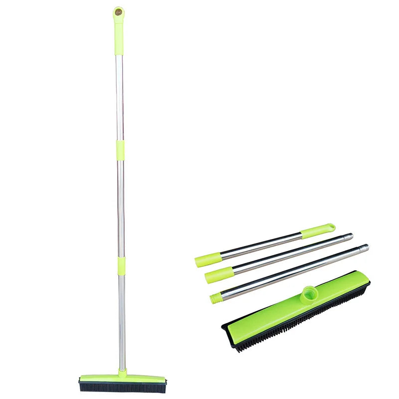 Adjustable Pet Hair Broom Stainless Steel Floor Brush Carpet Dog Hair Remover Broom Household Dog Cleaning Squeegee Long Handle
