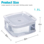 1.8L Transparent Dog Water Bowl Anti-Spill Slow Pet Water Feeder Plastic Dog Bowl for Travel Dog Fountain Cat Bowls