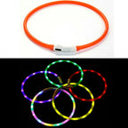 Adjustable LED Glowing Dog Collar Rechargeable Anti-Lost Night Light Harness Luminous Nylon Dog Supplies with Flashing Feature