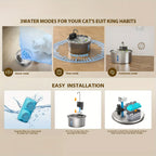 OEM 3.2L Wireless Pet Water Dispenser USB/Battery Stainless Steel Cat Water Fountain with Visible Window Remote Control