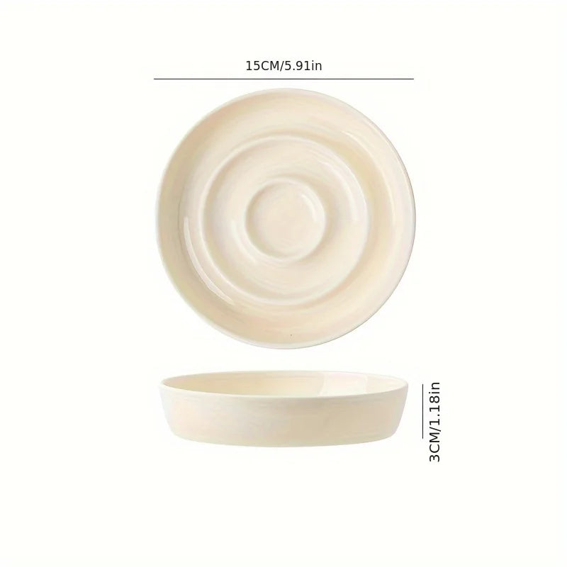 Ceramic Slow Feeder Bowl Basic Bowls for Healthy Eating Protects Cervical Spine Non-Tip Design for Kittens for Small Dog Breeds