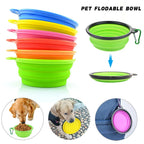 Large 1000ml Collapsible Silicone Pet Bowl Portable Outdoor Travel Dog Cat Food Container Feeder Dish Durable Plastic Puppy Bowl