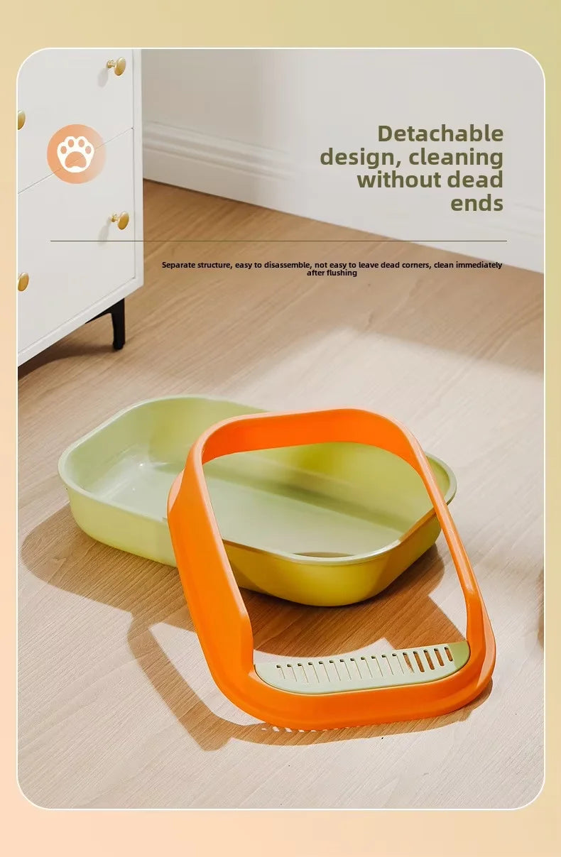 Wholesale Semi-Enclosed Large Thickened Anti-Splash Plastic Cat Litter Box Cat Litter Box with Shovel Pet Supplies