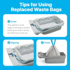 2 Rolls Replaced Open-Top Self-Cleaning Cat Litter Box Poop Bags M1 Automatic Cat Litter Box Receptacles Easy Clean Feature