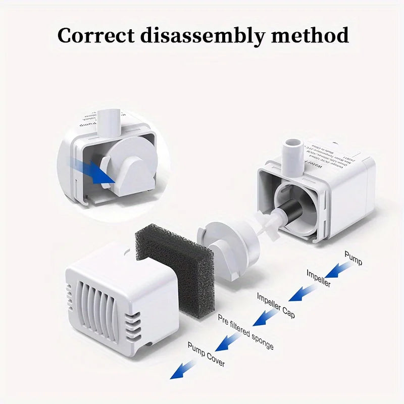 Replacement Pump for Pet Water Fountains Ultra-Quiet Water Pump for 2.2L & 3.2L Cat Water Fountain Suitable for Cats Dogs