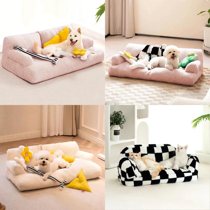 Custom Luxury Cat Bed Soft Disassembled Dog Bed Cat Sofa Customized LOGO Pet Manufacturer Pet Sofa Dog Beds
