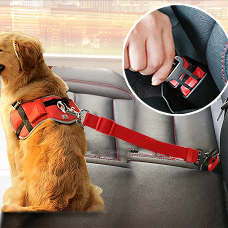Adjustable Pet Car Seat Belt Nylon Lead Dog Leash Backseat Safety Belt OEM Custom Designer Dog Harness Collar Pet Accessories