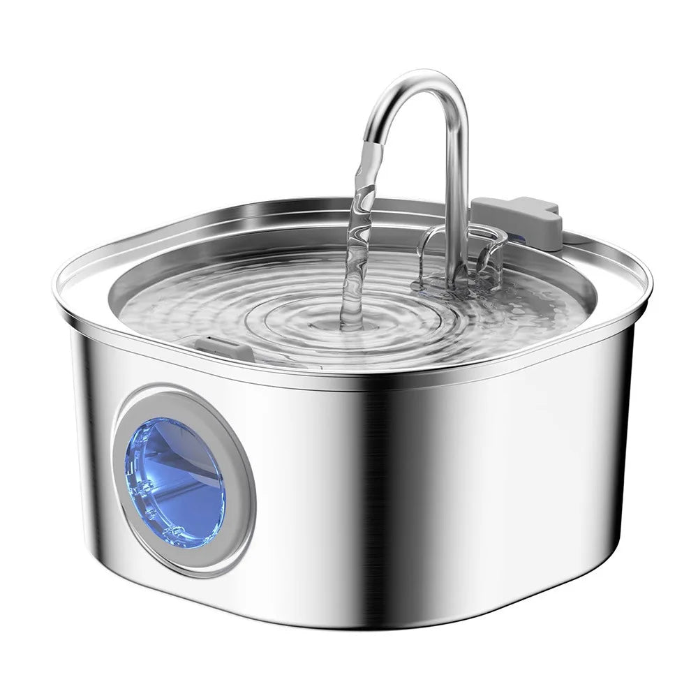 Hot Selling Custom 3.2/4L Stainless Steel Pet Water Dispenser with Water Level Wholesale Cat Water Fountain Manufacturer OEM ODM