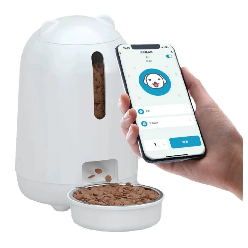 New Intelligent Bluetooth Remote Control Pet Automatic Feeder with Mobile App Battery Powered