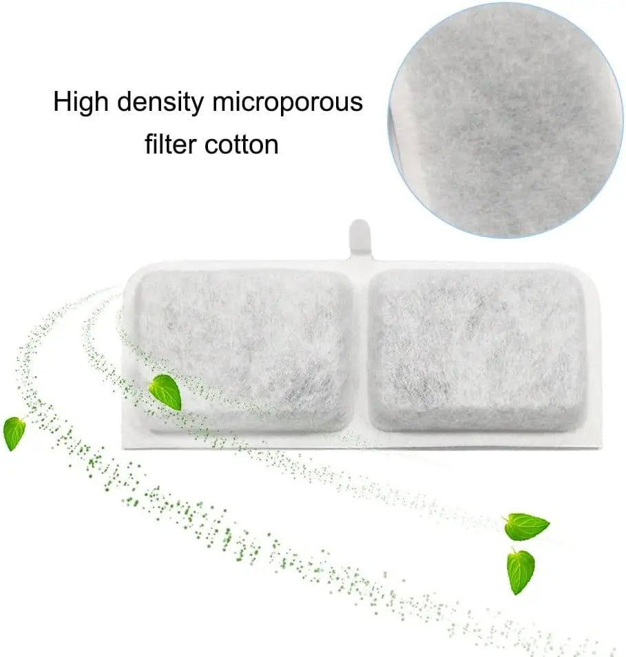 4PCS Automatic Cat Water Fountain Replacement Filters with Activated Carbon & Non-Woven Fabric Strainer Systems Easy to Clean