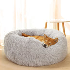100CM Eco-Friendly Breathable Solid Plush Dog Bed with PP Cotton Material Round Design for Dogs