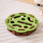 Interactive Construction Site Cat Fun Box Durable Felt Puzzle Game with Paw Prints Simple Style for Indoor Cats