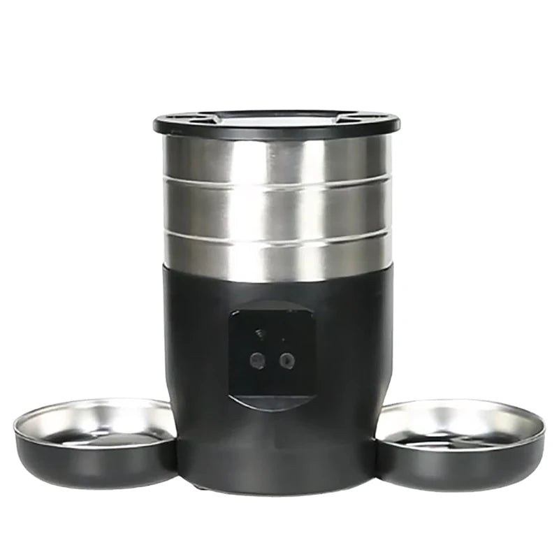 4.5l/0.98gal Large Capacity Stainless Steel Smart Pet Feeder with Recording USB Powered Ideal for Cats Dogs Automatic Cat Feeder