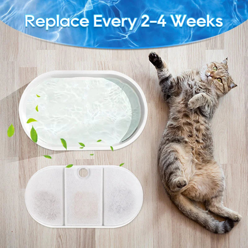 4 Pack Filter and Sponge Replace for 71oz/2.1L Ultra Quiet Pet Water Capsule Fountain 4 Filtration Systems for Pet Health