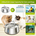 4L Smart Cat Water Fountain Stainless Steel Automatic Pet Water Dispenser Dog Water Fountain with Filter Cat Products