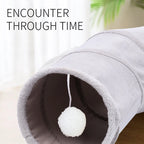 Collapsible Cat Tunnel Cat Toys Play S Shape Tunnel Durable Suede Hideaway Interactive Pet Crinkle Tunnel with Ball Cat Supplies