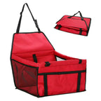 Folding Dog Car Seat Travel Booster Seat Safety Belt Washable Breathable Double-Sided Cushion Storage Pocket Summer Pet