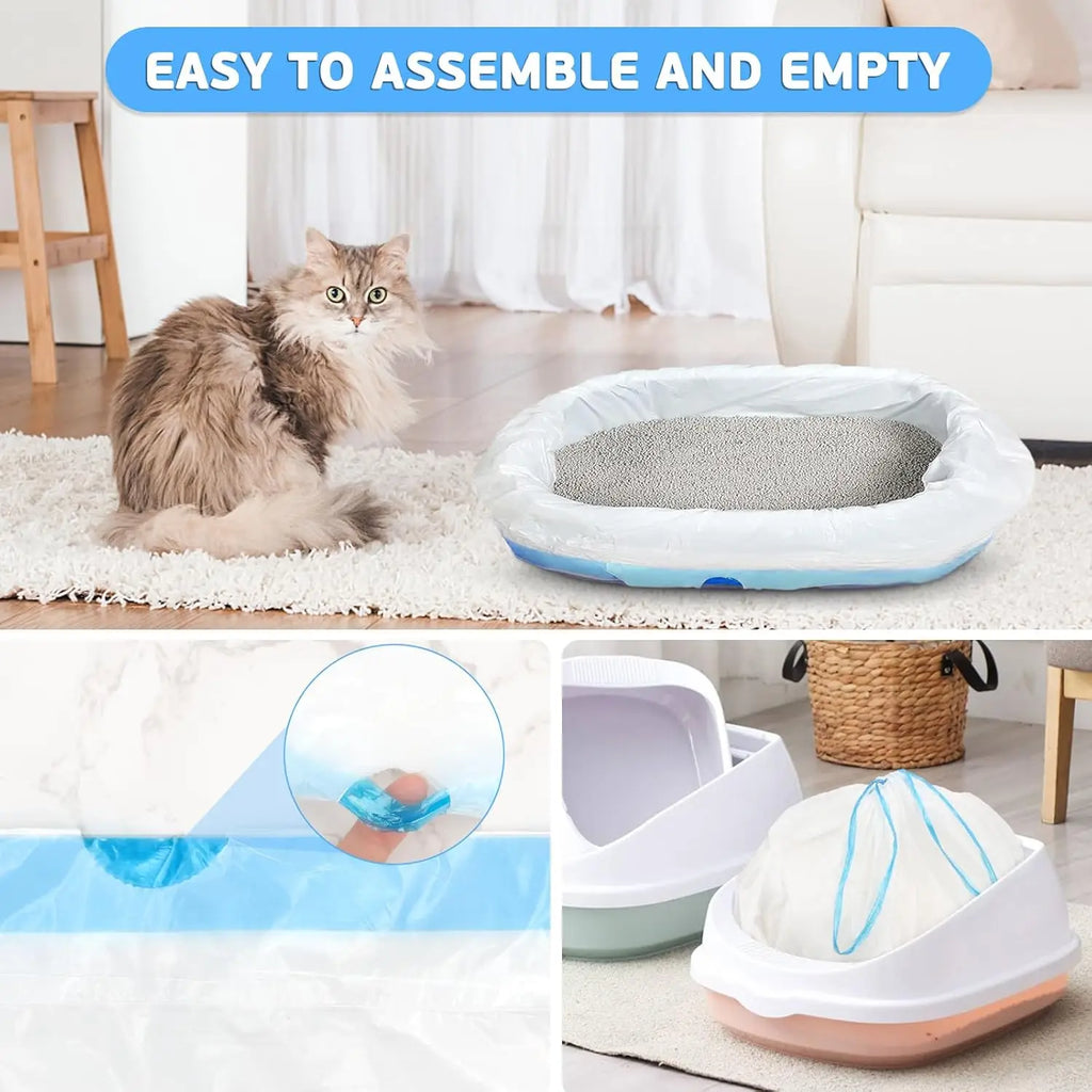 6 Rolls Pet Poop Bags for Neakasa M1 Smart Cat Toilet Cat Litter Box Garbage Bag Drawstring Thickened Storage Cat Poop Bags