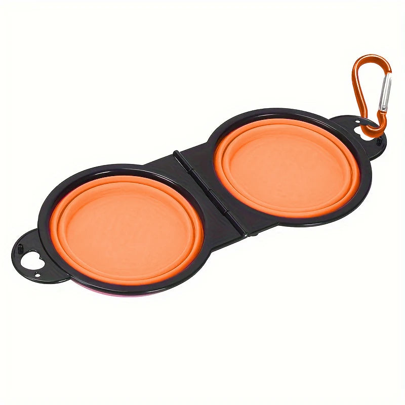 Collapsible Dog Bowls Dual Bowls Portable & Compact Feeding and Water Dish for Travel Hiking Camping Walking Pet Supplies