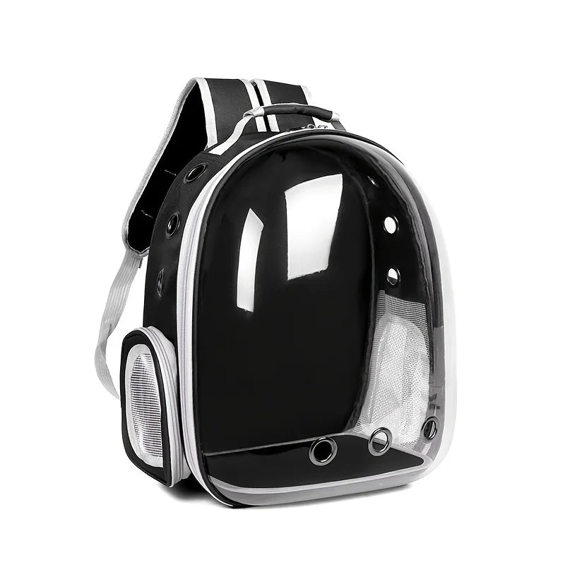 Large Capacity Cat Backpack Transparent Pet Carrier with Breathable Design Portable Double Shoulder Bag for Cats with Zip