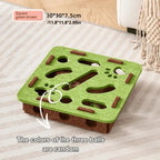 Interactive Construction Site Cat Fun Box Durable Felt Puzzle Game with Paw Prints Simple Style for Indoor Cats