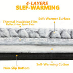 Luxurious Modern Self-Warming Cat Bed Winter Anti-Slip Solid Pattern Pet Heating Pad Soft Warm Dog Mat for Indoor Use