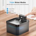 3pcs Filters Square Wireless Cat Water Fountain 74oz/2.2L Pet Water Fountain 2000mah Battery Automatic Cat Water Dispenser