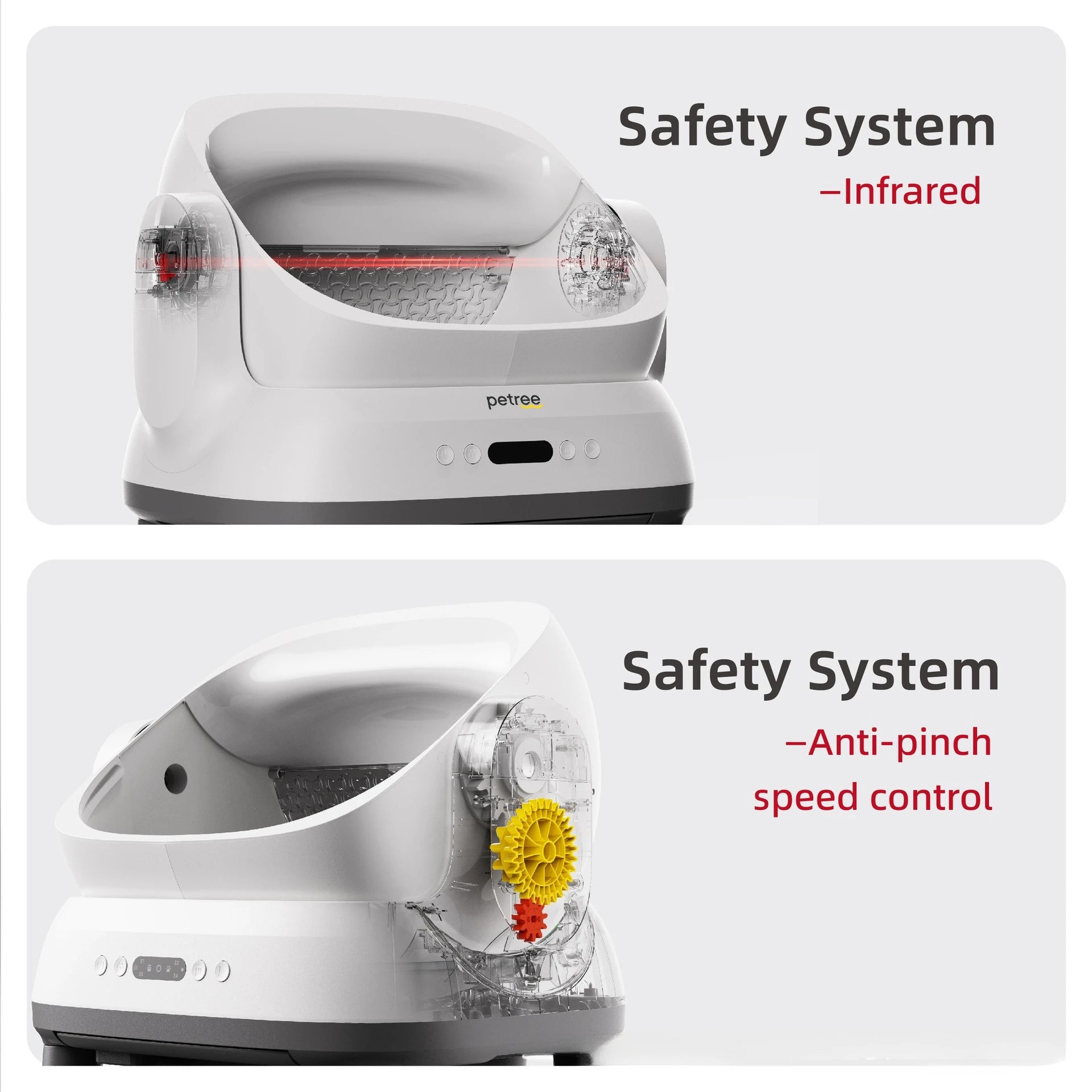 2026 New Petree Large Automatic Cat Litter Box Open Design Intelligent Self-Cleaning Cat Toilet Electric Deodorization Plastic