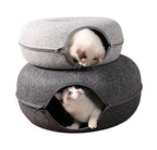 Cats House Basket Natural Felt Pet Toy Cat Tunnel Cave Beds Nest Funny Round Egg-Type with Mat for Small Dogs Puppy Pet Supplies