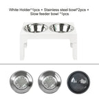 Elevated Dog Bowls with Slow Feeder Dog Bowl Stainless Steel Bowls Adjustable Pet Feeder Stand for Large Medium Dog Products