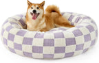Donut Small Dog Bed Round Cat Beds for Indoor Cats Anti-Anxiety Calming Pet Beds Washable Cute Modern Cat Nest