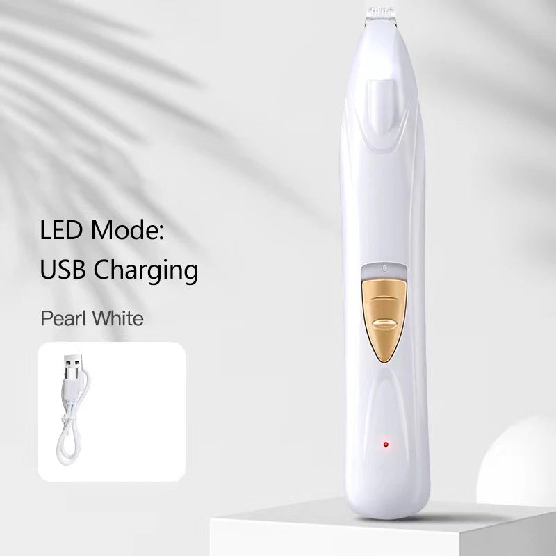 Pet Hair Cutter with LED Light Pet Dog Cleaning Kit Cat Paw Hair Clipper Shaver Dog Paw Cleaner Dog Products