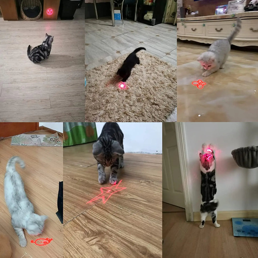 Electronic Pet Laser Pointers Cat Toys Multifunctional USB Charging Pen Interactive Funny Laser Cat Toys