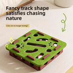 Cat Puzzle Toy Soft Felt Intelligence Mind Game Track Balls Interactive Kitten Toy Puzzle Box for Indoor Cats