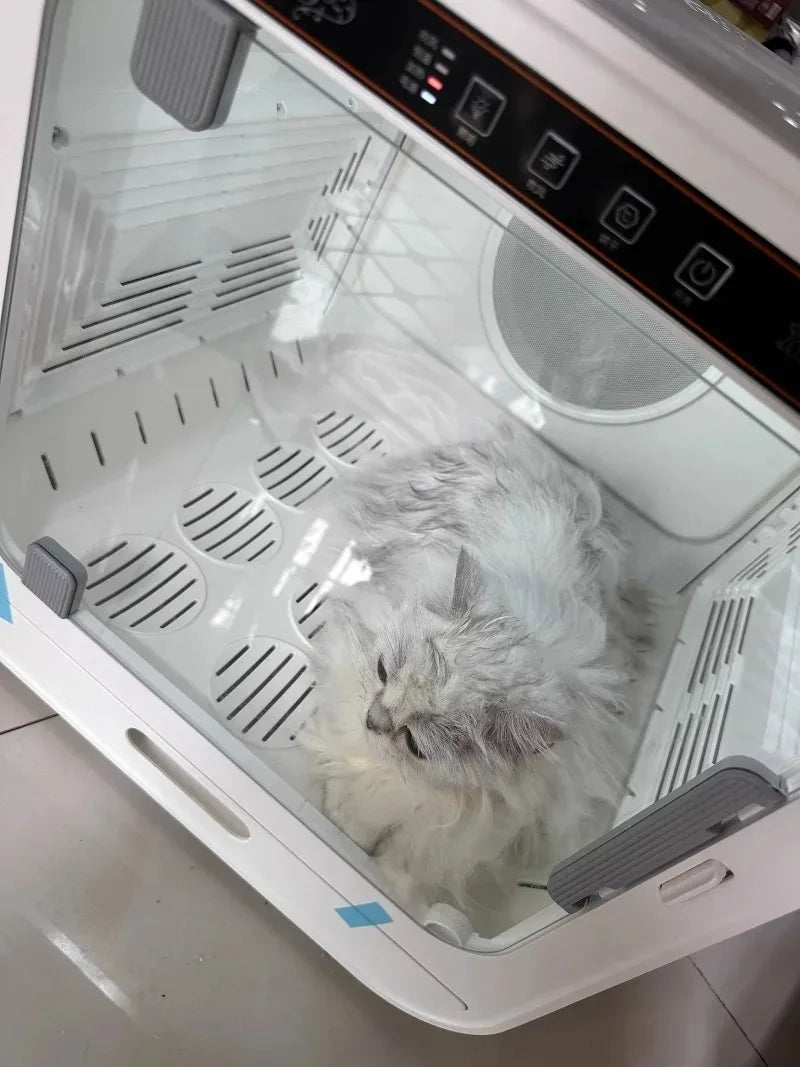 72L Smart Dog Hair Dryer for Cat Quiet Automatic Pet Dryer Box Smart Temperature Control 360 Degree Cat Drying Box for Cat Puppy
