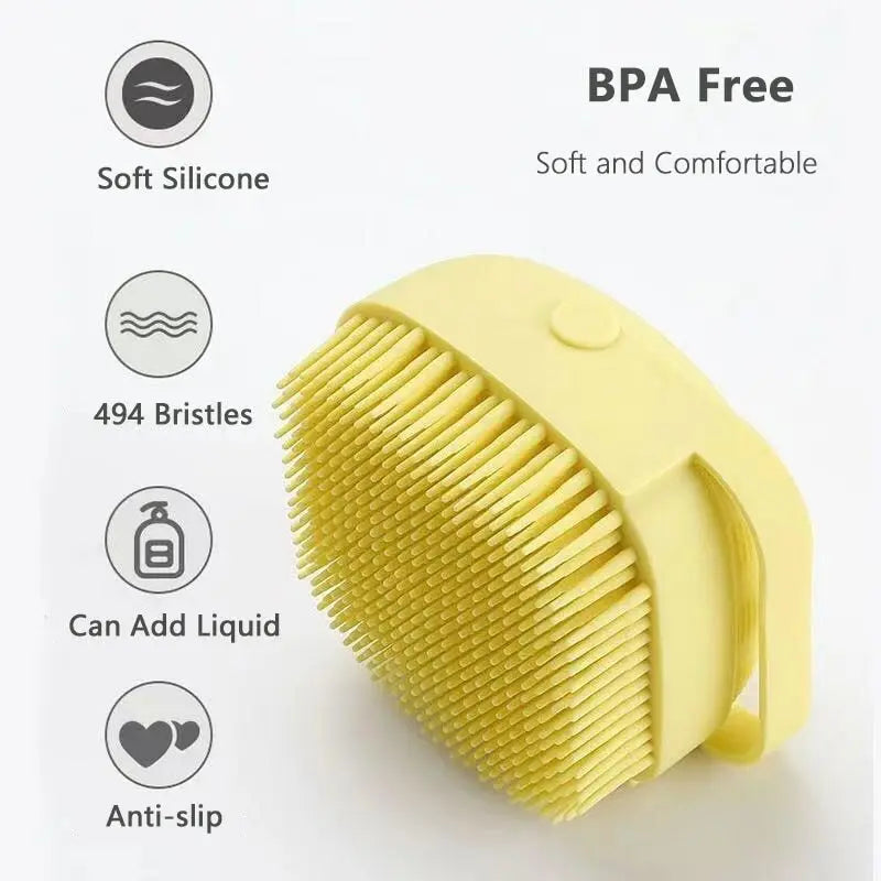 Pet Massage Bath Brush Shampoo Dispenser for Dog Cat Grooming Scrubber Pet Brush Supplies