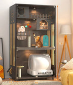Retro Solid Wood Cat Cage for Living Room Cat House Two-layer One-piece Movable Light Luxury Creative Household Cage for Cats