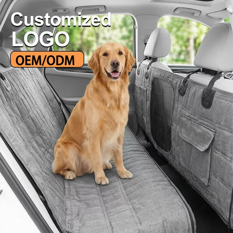 Waterproof Dog Car Seat Cover Anti-Slip Hammock Mesh Window Completely Removable Extendable Oxford Product for Pets