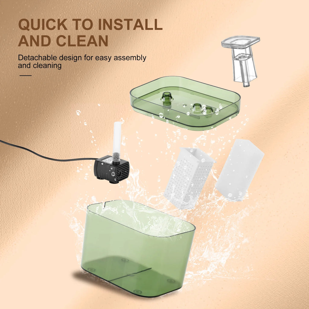 Custom 1.5L Automatic Pet Water Fountain for Cats & Dogs USB Quiet Cat Water Fountain Cat Drinking Fountain with Light