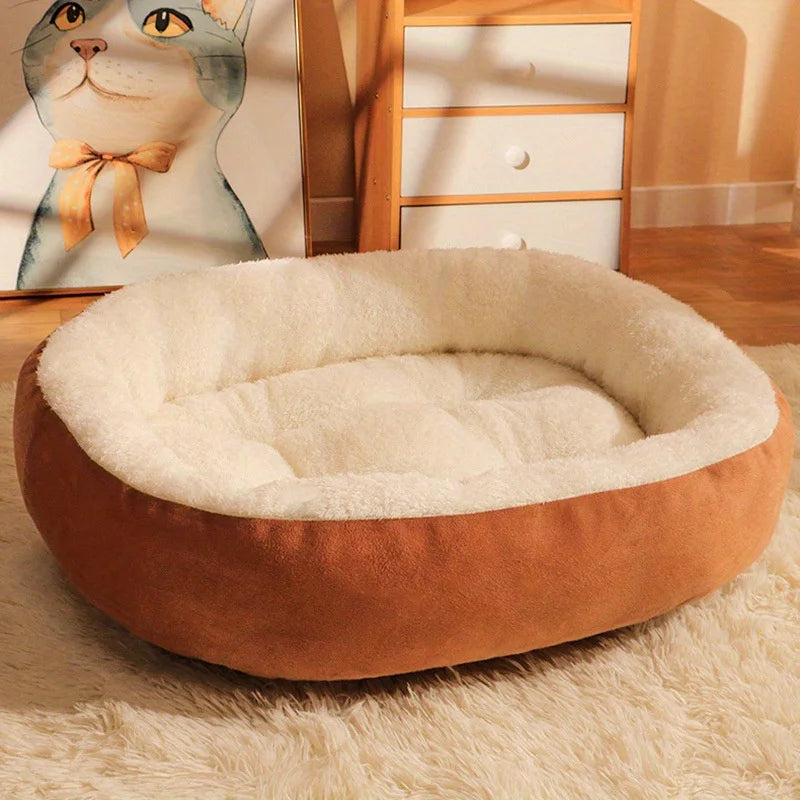 All-Season Medium Size Soft PP Oval Nest Design Bed for Pets Modern Style Cozy Dog & Cat Sofa for Small to Large Breeds