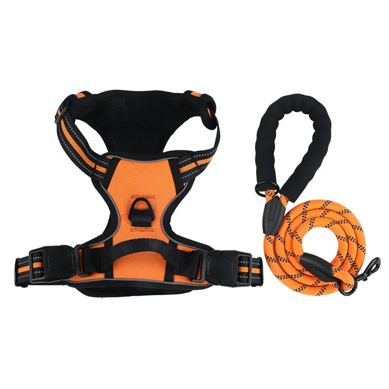 Dog Harness for Large Dogs No Pull Vest with Reflective Strip Control Handle Adjustable Comfortable for Easy Walking Pet Harness