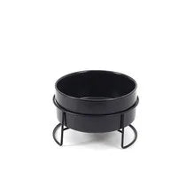 Ceramic Dog Bowls Set Stainless Steel Pet Feeder with Holder Double Bowls for Cats and Small Dogs