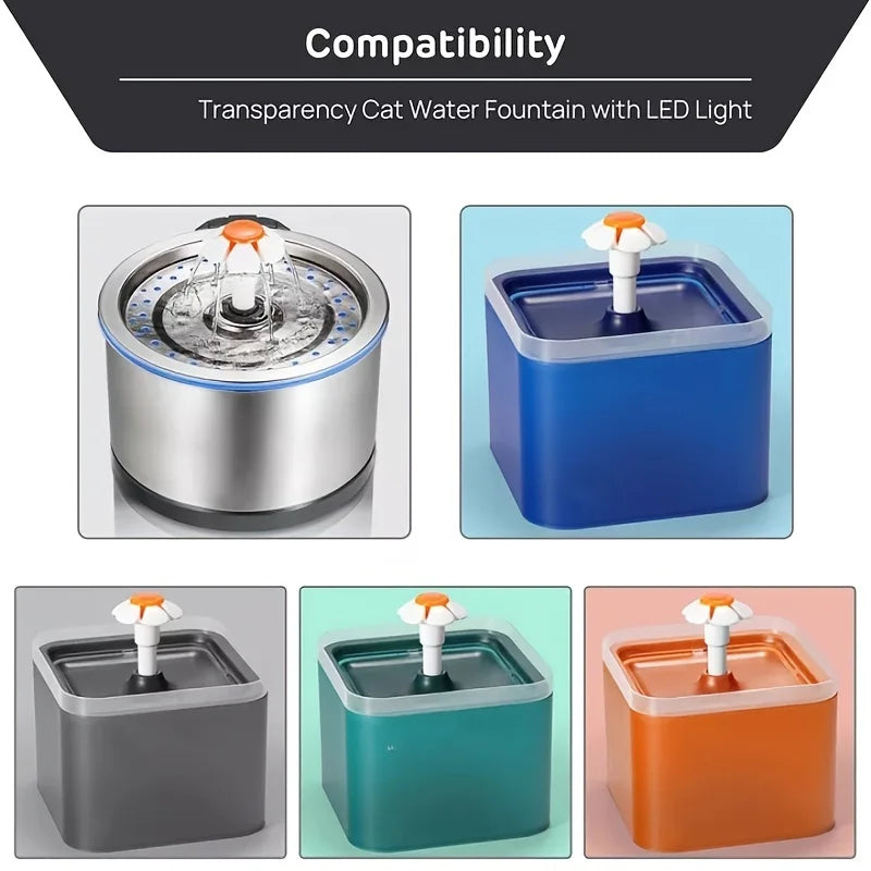 4pcs Portable Automatic Pet Fountain Filter Cat Water Fountain Carbon Replacement Filters for Cat Drinking Bowl