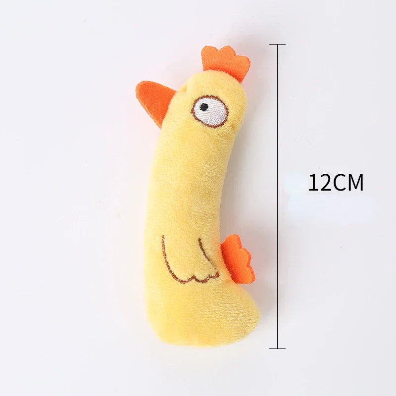 Cute Animal Catnip Toy for Pet Training Plush Puppy Bite-Resistant Chew Toy for Cat Cleaning Pet Supplies